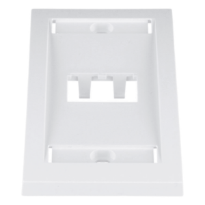 Placa de Pared Vertical / 2 Puertos Mini-Com / Etiqueta y Cubierta Integradas / 2.75 x 4.5 in / ABS / Blanco