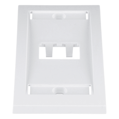 Placa de Pared Vertical / 2 Puertos Mini-Com / Etiqueta y Cubierta Integradas / 2.75 x 4.5 in / ABS / Blanco