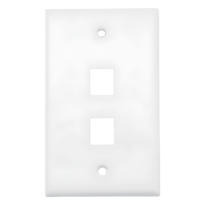 Placa de Pared / 2 Puertos / UL 94 V-0 / 114x70x10 mm / 0.37x0.23x0.03 ft / 20 Piezas / Blanco