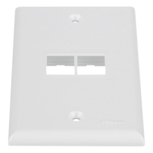 Placa de Pared Vertical / 2 Puertos Keystone / Montaje Vertical / 69.8 x 114.3 mm / 2.75 x 4.5 pulg. / Blanco