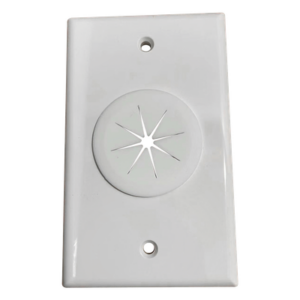 Placa de Pared / Orificio con Grommet / Montaje Vertical / ABS Blanco