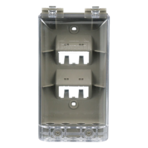 Placa de Pared Vertical / IP56 / 4 Puertos Mini-Com / Policarbonato / 5.69 x 3.07 x 2.19 in