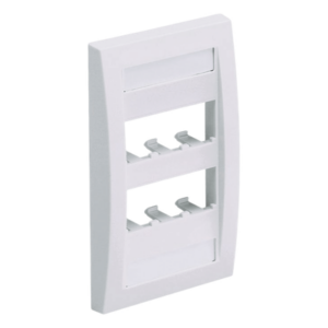 Placa de Pared Vertical / 6 Puertos Mini-Com / Etiquetas Integradas / 2.75 x 4.5 pulg. / Blanco Mate