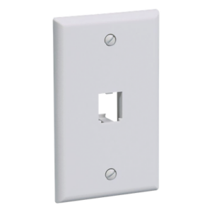 Placa de Pared Vertical / 1 Puerto Mini-Com / Diseño Plano / ABS / 69.8 x 114.3 mm (2.75 x 4.5 pulg)