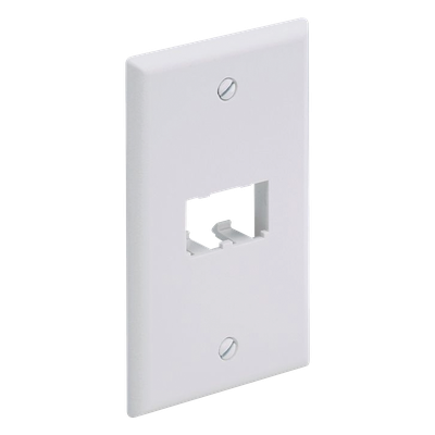 Placa de Pared Vertical / 2 Puertos Mini-Com / 69.8 x 114.3 mm / 2.75 x 4.5 pulgadas / ABS / Blanco