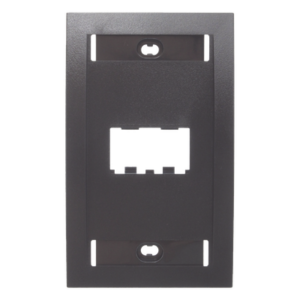 Placa de Pared Vertical / 2 Puertos Mini-Com / Con Espacio para Etiquetas / 2.75 x 4.5 pulgadas / Negro