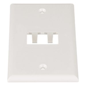 Placa de Pared Vertical / 2 Puertos Mini-Com / 69.8 x 114.3 mm / 2.75 x 4.5 pulg. / Blanco Mate / ABS