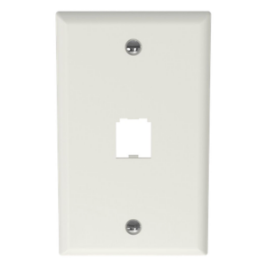 Placa de Pared Vertical / 1 Puerto Mini-Com / Diseño Plano / 2.75 x 4.5 pulg. / Blanco Mate