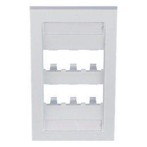Placa de Pared Vertical Ejecutiva / 6 Puertos Mini-Com / Perfil Elevado / 69.8 x 114.3 mm (2.75 x 4.5 pulg.) / Blanco