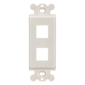 Marco de Módulo Dúplex / 2 Espacios Keystone / Compatible GFCI / ABS / Blanco / 3.81' x 4.06' x 1.42'