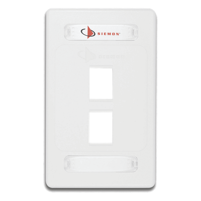 Placa de Pared Modular / 2 Salidas / Formato Single Gang / Resistente UV / Alto Impacto / Blanco