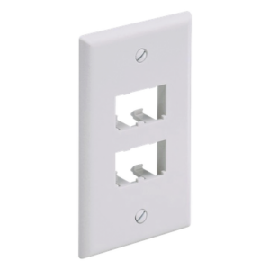 Placa de Pared Vertical / 4 Puertos Mini-Com / ABS Blanco / 2.75 x 4.5 in / Profundidad 0.85 in