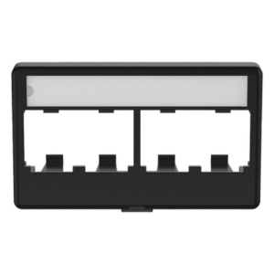 Placa de Mobiliario Modular / 4 Puertos Mini-Com / ABS Negro / 2.9x0.88x1.77 pulg (73.66x22.35x44.95 mm)