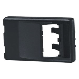 Placa de Mobiliario Modular / 2 Puertos Mini-Com / Salida Inclinada / 1.69 x 0.76 x 2.9 in / Negro