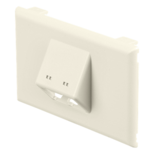 Placa de Pared Horizontal / 2 Puertos Mini-Com / 69.8 x 114.3 mm / PVC / Blanco Mate / ROHS