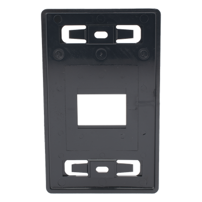 Placa de Pared Modular / 2 Salidas / Compatible Z-MAX Blindados / Montaje Frontal-Trasero / Color Negro