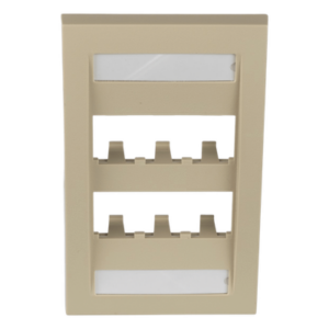 Placa de Pared Vertical / 6 Puertos Mini-Com / ABS / 2.75 x 4.5 pulg. / Marfil
