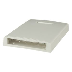 Caja de Montaje en Superficie / 6 Puertos Mini-Com / 24 m / 78.7 ft de Fibra con Búfer / Blanco Mate
