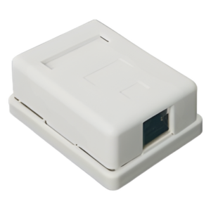 Caja de Pared / 1 Puerto Keystone / Cat5e STP / Montaje Vertical / 0 a 70°C / UL-CE-ETL