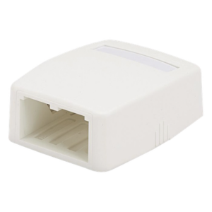 Caja de Montaje en Superficie / 2 Puertos Mini-Com / ABS / 0.175 x 0.082 x 0.217 ft / Blanco