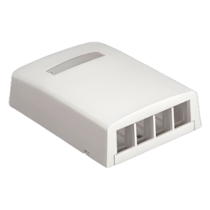 Caja de Montaje en Superficie / 4 Módulos Keystone / ABS / 82.8 x 31.2 x 83.3 mm / Blanco