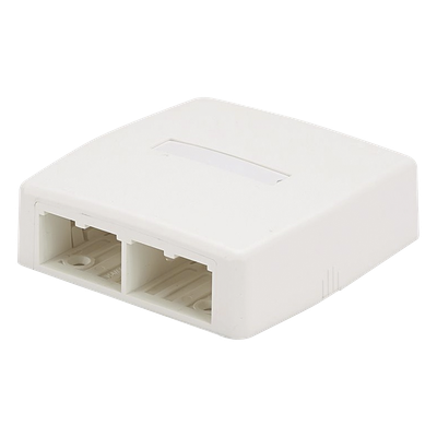 Caja de Montaje en Superficie / 4 Puertos Mini-Com / ABS / 3.75 x 1.18 x 3.70 in / Blanco
