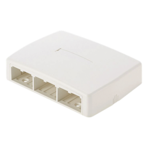 Caja de Montaje en Superficie / 6 Puertos Mini-Com / 129x30.5x94 mm / 0.42x0.10x0.31 pies / ABS / Blanco