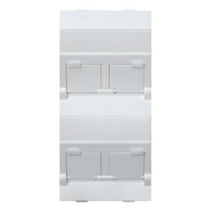 Placa Voz y Datos Inclinada / Guardapolvo Integrado / 2 Puertos Keystone / 108×52 mm / 4.25×2.05 in