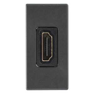 Módulo HDMI / Hembra-Hembra / Full HD 1080p / 4K / Acabado Grafito RAL 7021 / Sistema Modular K45