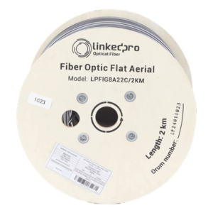 Cable Drop Aéreo / Fibra Óptica G.657A2 / Bifibra Plana / 2 km / 6561.68 pies / LS0H / 600N / -20°C a +60°C