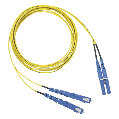 Jumper de Fibra Óptica / Monomodo OS2 9/125 / LC-SC Duplex / OFNR Riser / 1 m (3.28 pies) / Amarillo