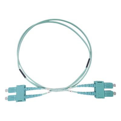 Jumper de Fibra Óptica / OM3 50/125 / SC-SC Dúplex / OFNR Riser / 2.0 mm / 3 m (9.84 ft) / Aqua