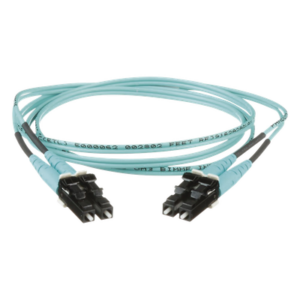 Jumper de Fibra Óptica / Multimodo OM3 50/125 / LC-LC Duplex / OFNR Riser / Aqua / 0.50 m (1.64 ft)