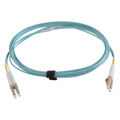 Jumper de Fibra Óptica / OM4 50/125 / LC-LC Duplex / OFNR / Aqua / 3 m (9.84 ft)