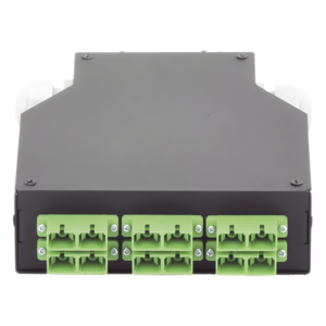 Distribuidor de Fibra Óptica / Riel DIN / 6 Acopladores SC/APC Dúplex Monomodo / Charola 24 Fusiones / 1.57 x 4.96 x 5.59 in