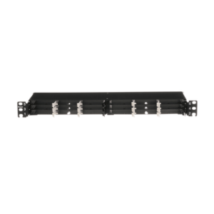Panel de Distribución de Fibra Óptica / 1 UR / 19" / 144 Fibras / 18 Cassettes HD Flex / 4 Espacios / 1.72" (43.7 mm) Alto