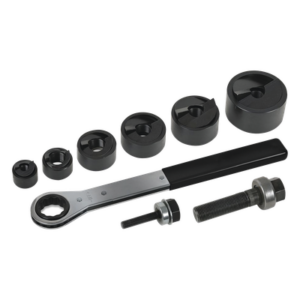 Juego de Sacabocados / 6 Piezas / 1/2 a 2 Pulgadas (12.7 a 50.8 mm) / Con Llave Matraca y Estuche