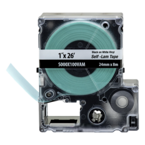 Casete de Etiquetas Autolaminadas / 24 mm Ancho / 8 m Largo / Cables 10-12 AWG / Vinilo Blanco / -40°C a 66°C