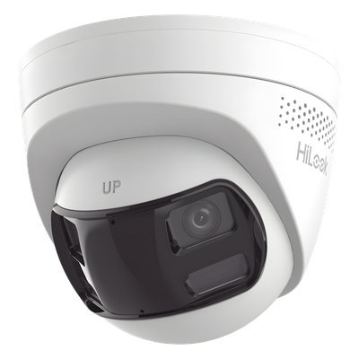 Cámara Turret IP / 6 Megapixel / Panorámica 180° / Dual Light 30 m (98.4 ft) / PoE / Audio Bidireccional / IP67
