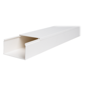 Canaleta de PVC / 45 mm x 77 mm x 2.5 m (8.2 ft) / Autoextinguible / Resistente a UV y Humedad / Rango -5°C a +65°C