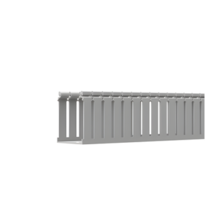 Canaleta Ranurada de PVC con Tapa / Tipo F / 4.25 x 4.10 x 6.6 ft / UL 94 V-0 / Gris Claro