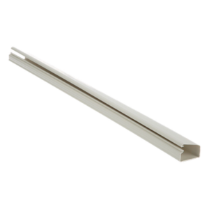 Canaleta de PVC / Diseño Tipo Bisagra / 38.4 x 24 x 3048 mm (10 ft) / Instalación Adhesiva Sin Herramientas / UL94V-0 / Blanco Mate