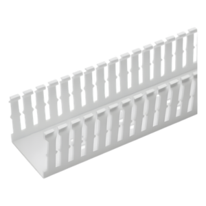 Canaleta Ranurada Tipo F / 82.6 mm Ancho / 104.1 mm Alto / 1.8 m Largo / 3.25 x 4.1 x 6 ft / PVC Sin Plomo / UL94V-0