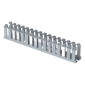 Canaleta Ranurada de PVC / 0.75 in Ancho / 1.57 in Alto / 5.9 ft Largo / Gris Claro