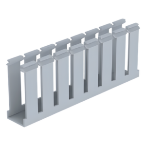 Canaleta Ranurada de PVC / 1.25 in Ancho / 3.12 in Alto / 1800 mm (5.9 ft) Largo / Tipo G / Gris