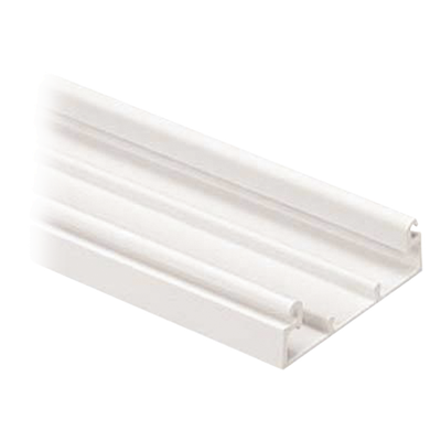 Base para Canaleta / PVC Rígido / 60.3 x 18.5 x 2400 mm / Cinta Adhesiva / Orificios Pre-Perforados / UL94V-0 / Blanco Mate