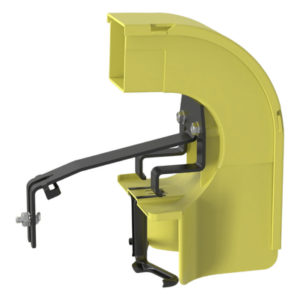 Accesorio de Bajada para Canaleta / Compatible 4x4, 6x4, 12x4, 24x4 / Reducción a 2x2 / Radio de Curvatura 50.8 mm / Color Amarillo