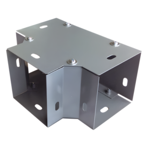 Derivación T Horizontal para Ducto / 100 x 100 mm (3.94 x 3.94 pulg.) / Acero al Carbón / Acabado Gris