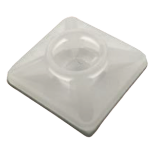 Base Autoadherible para Cinchos / 19x19 mm / Nylon Resistente / Temperatura -10°C a 50°C / Paquete 100 Piezas / Orificio Central para Tornillo