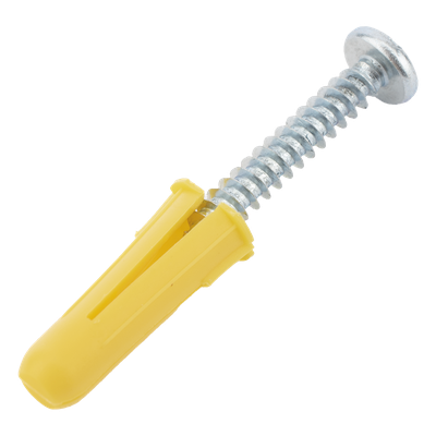 Kit de Fijación / 20 Taquetes de 1" (25.4 mm) / 20 Tornillos 8 mm x 1" (25.4 mm) / Doble Expansión / Carga 50 kg / Polietileno HDPE
